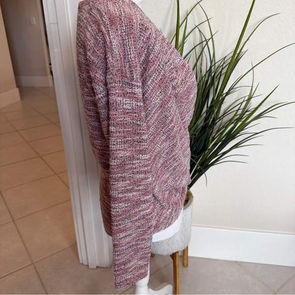 lou grey for Loft pink & White Tweed LS Shirt XS Cross Front V Neck - Picture 7 of 11